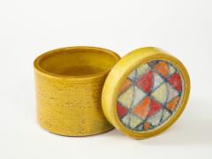  Bitossi Bitossi Glazed Ceramic Lidded Box with Fused Glass Mosaic Italy c 1960s - 2692161