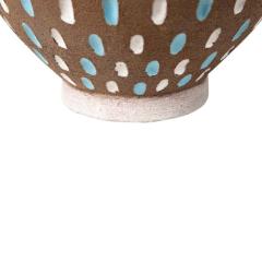  Bitossi Bitossi Lamp Ceramic Brown White Blue Speckled Signed - 2844455