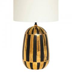  Bitossi Bitossi Lamp Ceramic Metallic Gold and Black Stripes Signed - 2777080