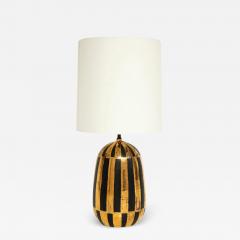  Bitossi Bitossi Lamp Ceramic Metallic Gold and Black Stripes Signed - 2784574