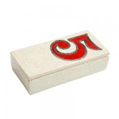  Bitossi Bitossi Number 5 Box Ceramic Red White Signed - 2842152