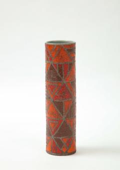  Bitossi Bitossi Raymor Orange Mosaic Vase - 2160547