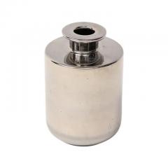  Bitossi Bitossi Raymor Vase Ceramic Metallic Platinum Silver Chrome Signed - 3309616