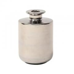 Bitossi Bitossi Raymor Vase Ceramic Metallic Platinum Silver Chrome Signed - 3309635