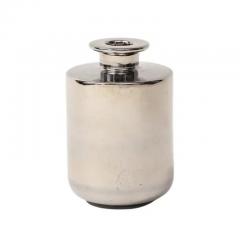  Bitossi Bitossi Raymor Vase Ceramic Metallic Platinum Silver Chrome Signed - 3309637