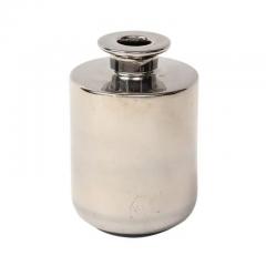  Bitossi Bitossi Raymor Vase Ceramic Metallic Platinum Silver Chrome Signed - 3309643