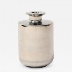  Bitossi Bitossi Raymor Vase Ceramic Metallic Platinum Silver Chrome Signed - 3315944