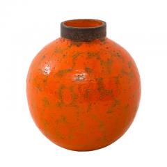  Bitossi Bitossi Raymor Vase Ceramic Orange Brown Signed - 2743765