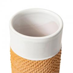  Bitossi Bitossi Raymor Vase Ceramic White Impressed Terracotta Honeycomb Signed - 2743182