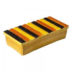  Bitossi Bitossi Rosenthal Netter Box Ceramic Stripes Orange Black Yellow Signed - 2842417