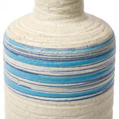  Bitossi Bitossi Rosenthal Netter Pietra Vase Ceramic Blue White Ribbed Signed - 3877539