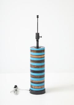  Bitossi Bitossi Turquoise Gold Striped Lamp - 4807454