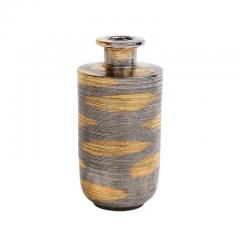  Bitossi Bitossi Vase Ceramic Abstract Brushed Metallic Gold Platinum - 3535741
