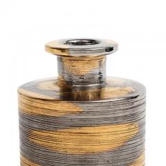  Bitossi Bitossi Vase Ceramic Abstract Brushed Metallic Gold Platinum - 3535742
