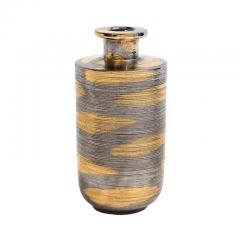  Bitossi Bitossi Vase Ceramic Abstract Brushed Metallic Gold Platinum - 3535745