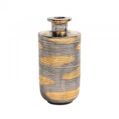  Bitossi Bitossi Vase Ceramic Abstract Brushed Metallic Gold Platinum - 3535748
