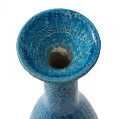  Bitossi Bitossi Vase Ceramic Blue Gold Geometric Signed - 2754503