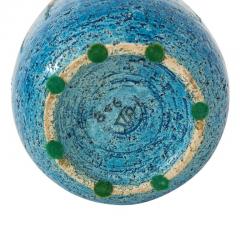  Bitossi Bitossi Vase Ceramic Blue Gold Geometric Signed - 2754505