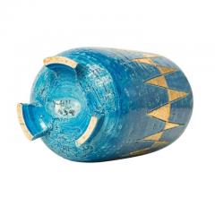  Bitossi Bitossi Vase Ceramic Blue and Gold Geometric Signed - 2743125