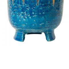  Bitossi Bitossi Vase Ceramic Blue and Gold Geometric Signed - 2743127