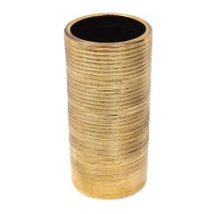  Bitossi Bitossi Vase Ceramic Brushed Gold Signed - 2842473