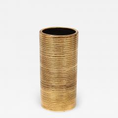  Bitossi Bitossi Vase Ceramic Brushed Gold Signed - 2843612