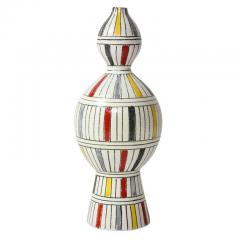  Bitossi Bitossi Vase Ceramic Geometric Stripes White Yellow Black Red Signed - 2833697