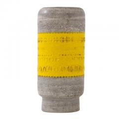  Bitossi Bitossi Vase Ceramic Gray and Yellow Impressed Signed - 2833754