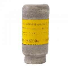  Bitossi Bitossi Vase Ceramic Gray and Yellow Impressed Signed - 2833756