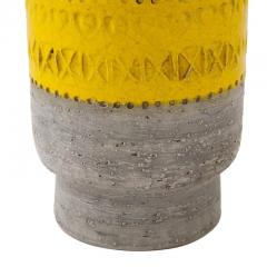  Bitossi Bitossi Vase Ceramic Gray and Yellow Impressed Signed - 2833758