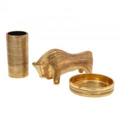  Bitossi Bitossi for Berkeley House Ashtray Brushed Gold Signed - 2743478