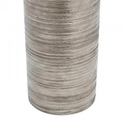  Bitossi Bitossi for Berkeley House Vase Brushed Metallic Silver Chrome Signed - 2776318