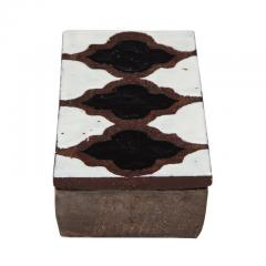  Bitossi Bitossi for Raymor Box Ceramic White Black and Brown Signed - 2743976