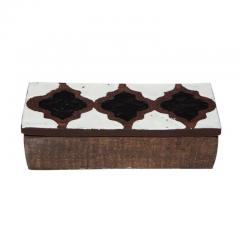  Bitossi Bitossi for Raymor Box Ceramic White Black and Brown Signed - 2743992
