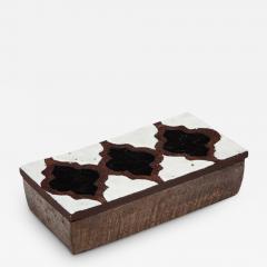  Bitossi Bitossi for Raymor Box Ceramic White Black and Brown Signed - 2749526