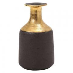  Bitossi Bitossi for Raymor Vase Ceramic Gold Matte Brown Signed - 2842118