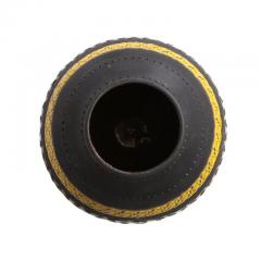  Bitossi Bitossi for Raymor Vase Ceramic Matte Black Yellow and Orange Signed - 2776367