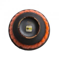  Bitossi Bitossi for Raymor Vase Ceramic Matte Black Yellow and Orange Signed - 2776368