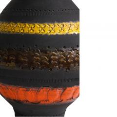  Bitossi Bitossi for Raymor Vase Ceramic Matte Black Yellow and Orange Signed - 2776371