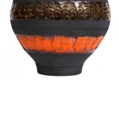  Bitossi Bitossi for Raymor Vase Ceramic Matte Black Yellow and Orange Signed - 2776372