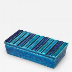  Bitossi Bitossi for Rosenthal Netter Box Ceramic Blue Stripes Signed - 2784572