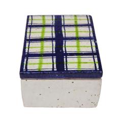  Bitossi Bitossi for Rosenthal Netter Box Ceramic Navy Blue Green White Plaid - 2844302