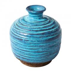  Bitossi Bitossi for Rosenthal Netter Vase Ceramic Blue Brown Ribbed - 2829156