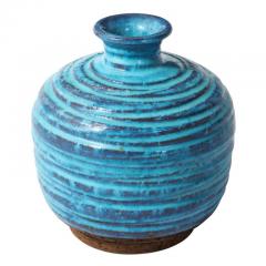  Bitossi Bitossi for Rosenthal Netter Vase Ceramic Blue Brown Ribbed - 2829157