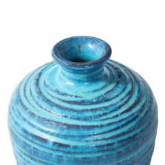  Bitossi Bitossi for Rosenthal Netter Vase Ceramic Blue Brown Ribbed - 2829160