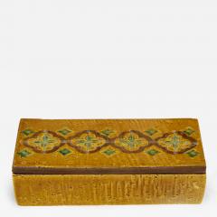  Bitossi Bittosi Ochre Glazed Incised Ceramic Box - 1174908