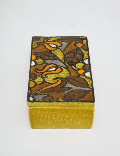  Bitossi Btossi Floral Mustard Yellow Ceramic Box Signed - 1150125