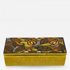  Bitossi Btossi Floral Mustard Yellow Ceramic Box Signed - 1151153