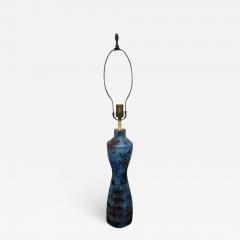  Bitossi Italian Blu Rimini Pottery Table Lamp by Aldo Londi Bitossi Mid Century Modern - 1752301