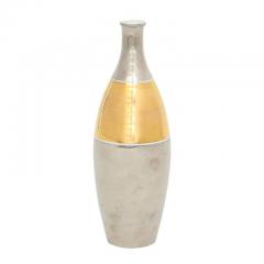  Bitossi Italian Ceramic Vase Metallic Chrome Silver Gold Signed - 2744039